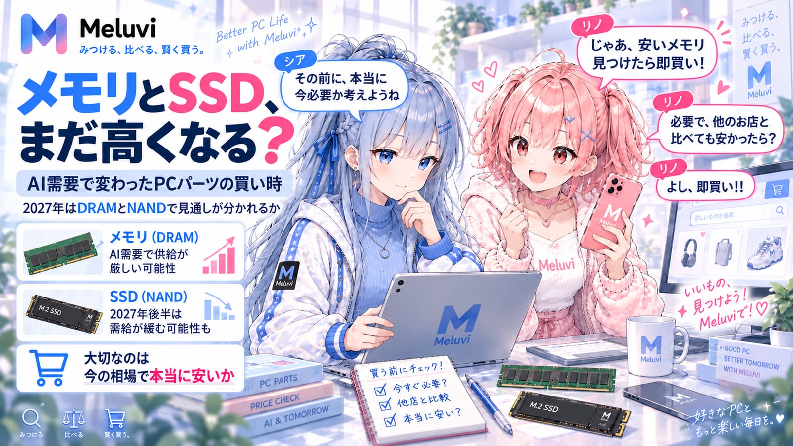 メモリとSSDの価格動向と買い時を解説するシアとリノ